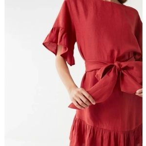 Urban Outfitters Linen Ruffle Dress